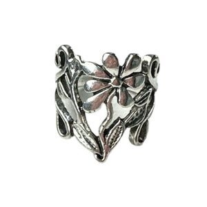 Daisy Flower Ring Size 9 Silver Plated Boho Jewelry Gardener Nature Lover